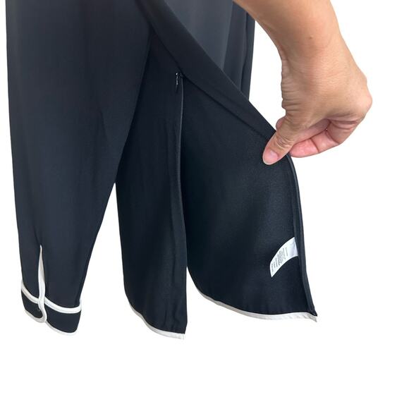 Black long sleeve Talbots dress shirt with lines collar and cuffs side zip - Picture 5 of 6